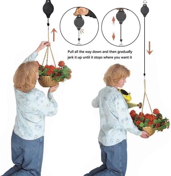 Plant Pulley Set For Garden Baskets Pots, Birds Feeder (4 PCS Set)