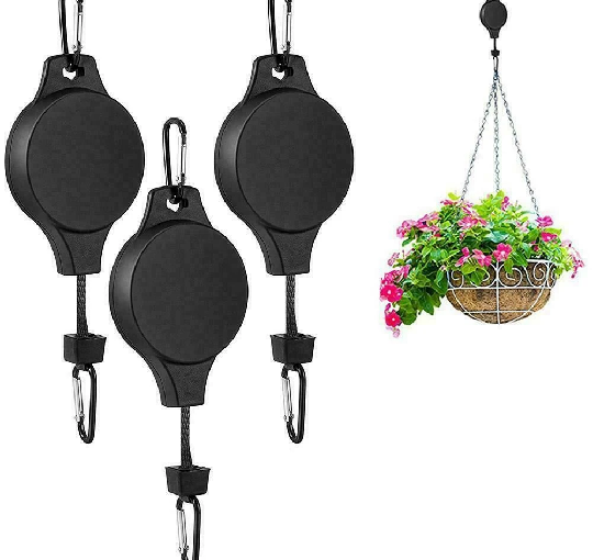 Plant Pulley Set For Garden Baskets Pots, Birds Feeder (4 PCS Set)