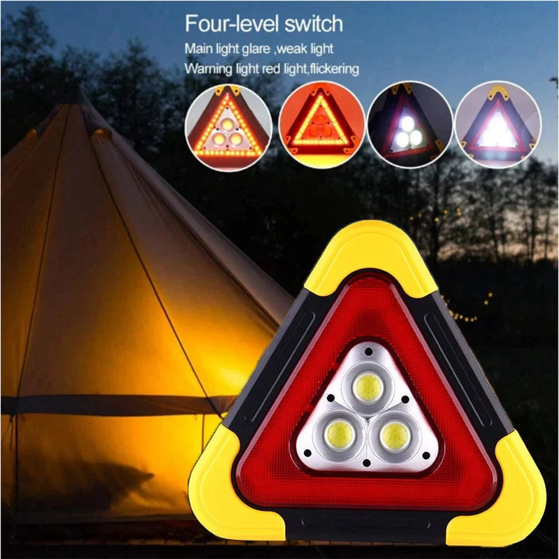 Portable Car Triangle LED Warning Light (USB Rechargeable + Solar)