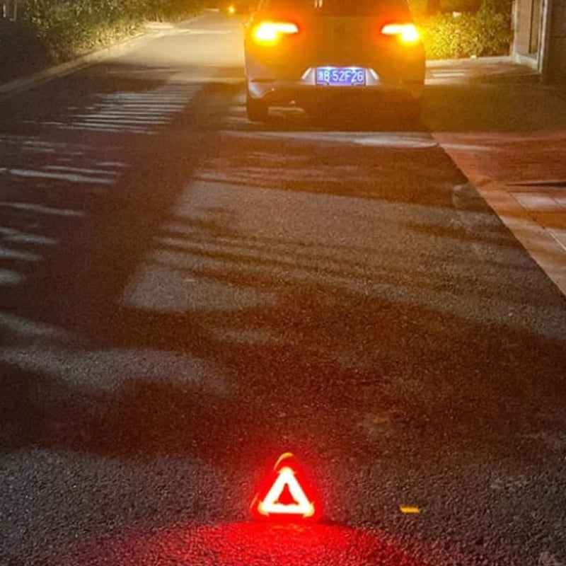 Portable Car Triangle LED Warning Light (USB Rechargeable + Solar)