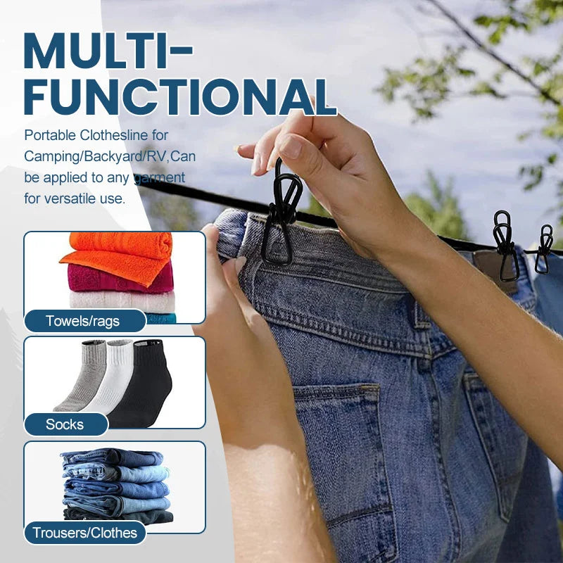 Portable Clothesline for Camping/Backyard/RV