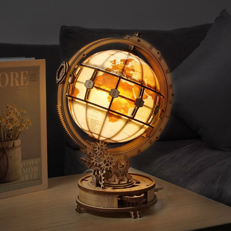 DIY Wooden Globe with LED Light