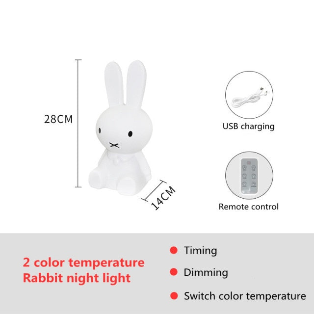 Cute Rabbit LED Night Light Remote Control